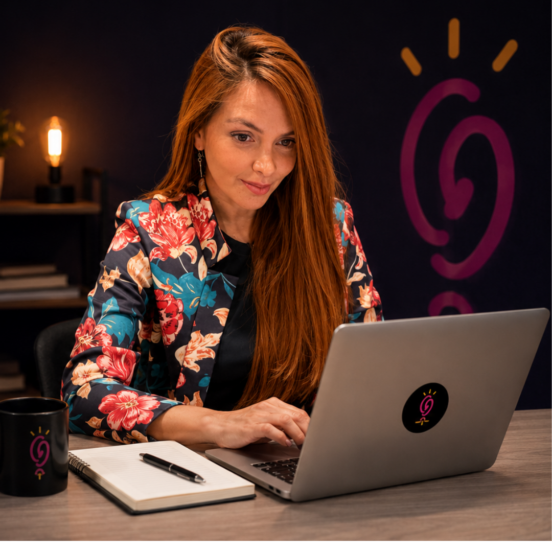 Laura trabajando en estrategia de marca